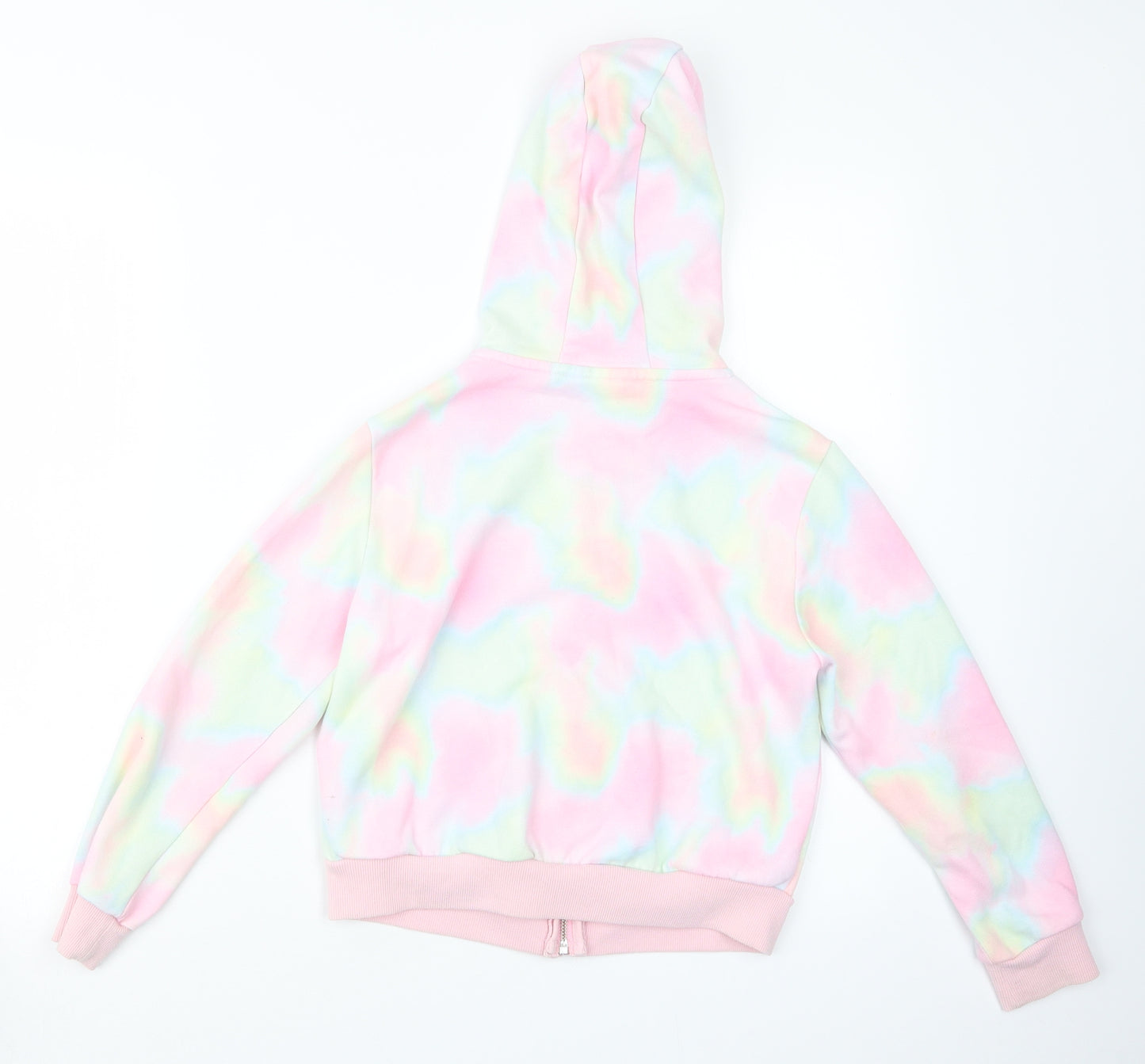 NEXT Girls Pink Geometric  Full Zip Hoodie Size 8 Years