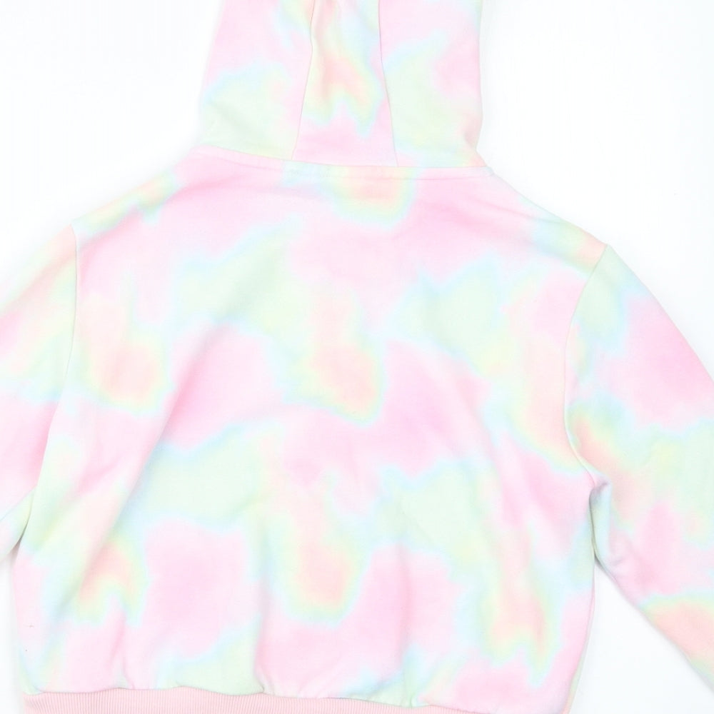 NEXT Girls Pink Geometric  Full Zip Hoodie Size 8 Years