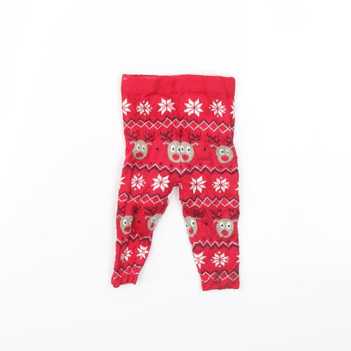 Early days Baby Red Striped  Jogger Trousers Size 3-6 Months  - Christmas