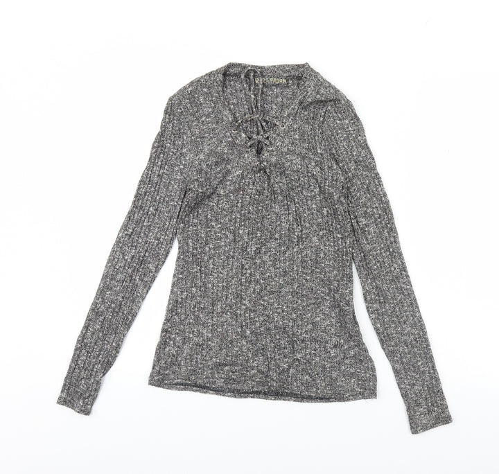 QED London Womens Grey Basic Blouse Size M