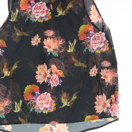 Atmosphere Womens Black Floral  Basic Tank Size 10