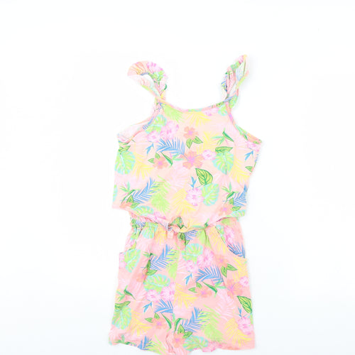 I Love Girls Wear Girls Pink Floral  Playsuit One-Piece Size 12 Years