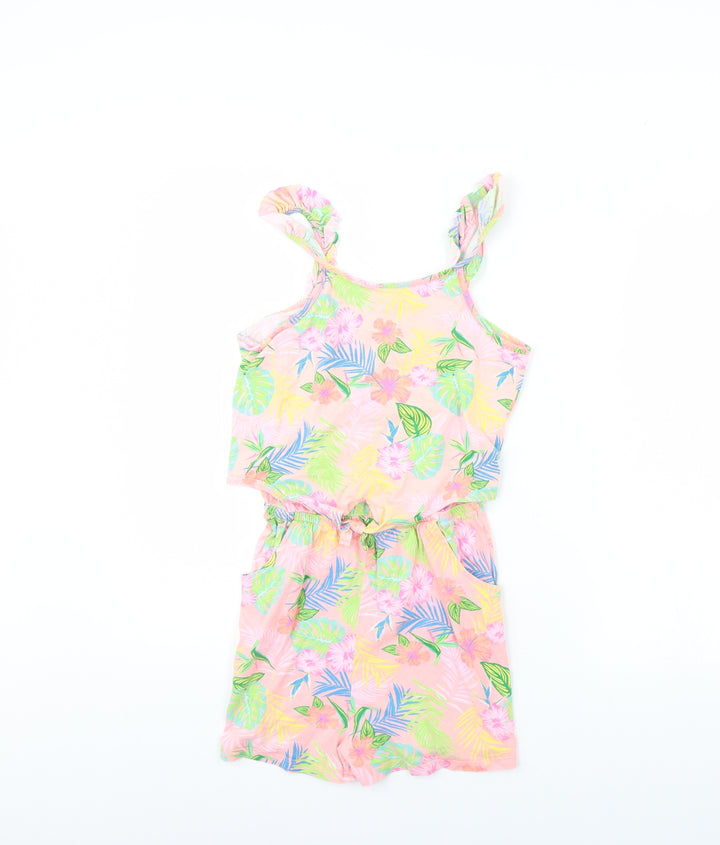 I Love Girls Wear Girls Pink Floral  Playsuit One-Piece Size 12 Years