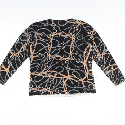 Preworn Womens Black Geometric  Pullover Jumper Size L