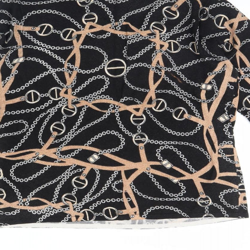 Preworn Womens Black Geometric  Pullover Jumper Size L