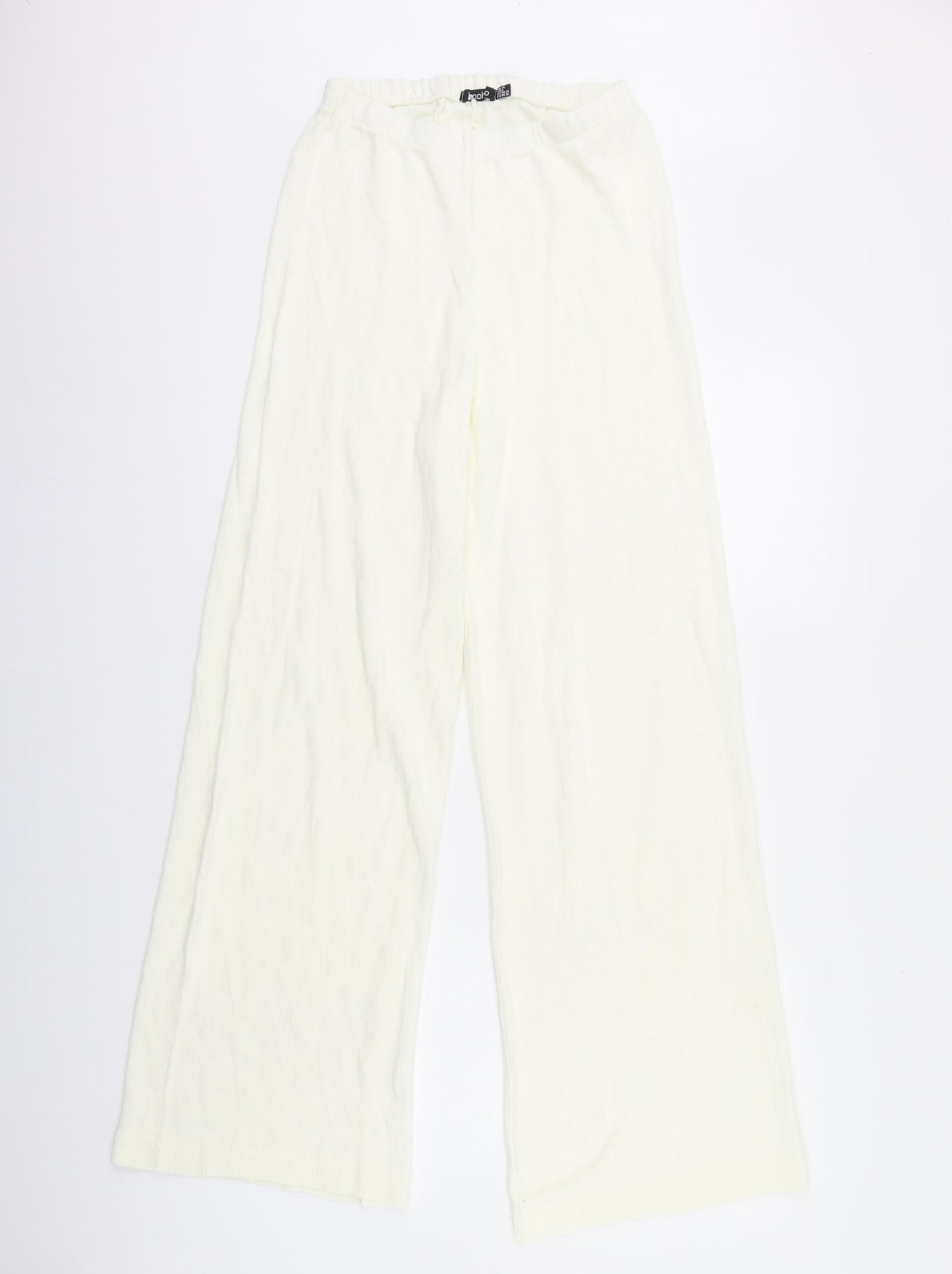 Boohoo  Womens Ivory   Trousers  Size 10 L32 in