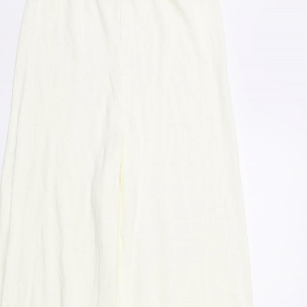 Boohoo  Womens Ivory   Trousers  Size 10 L32 in