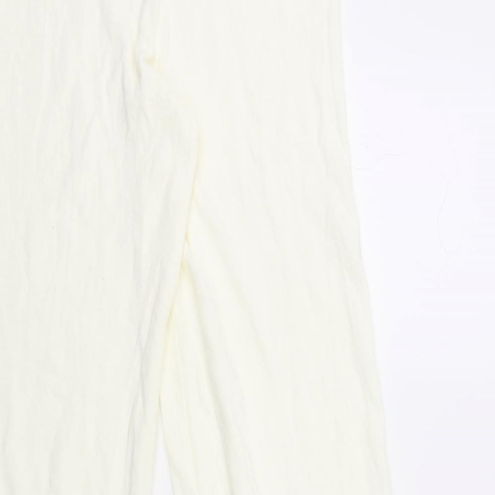 Boohoo  Womens Ivory   Trousers  Size 10 L32 in