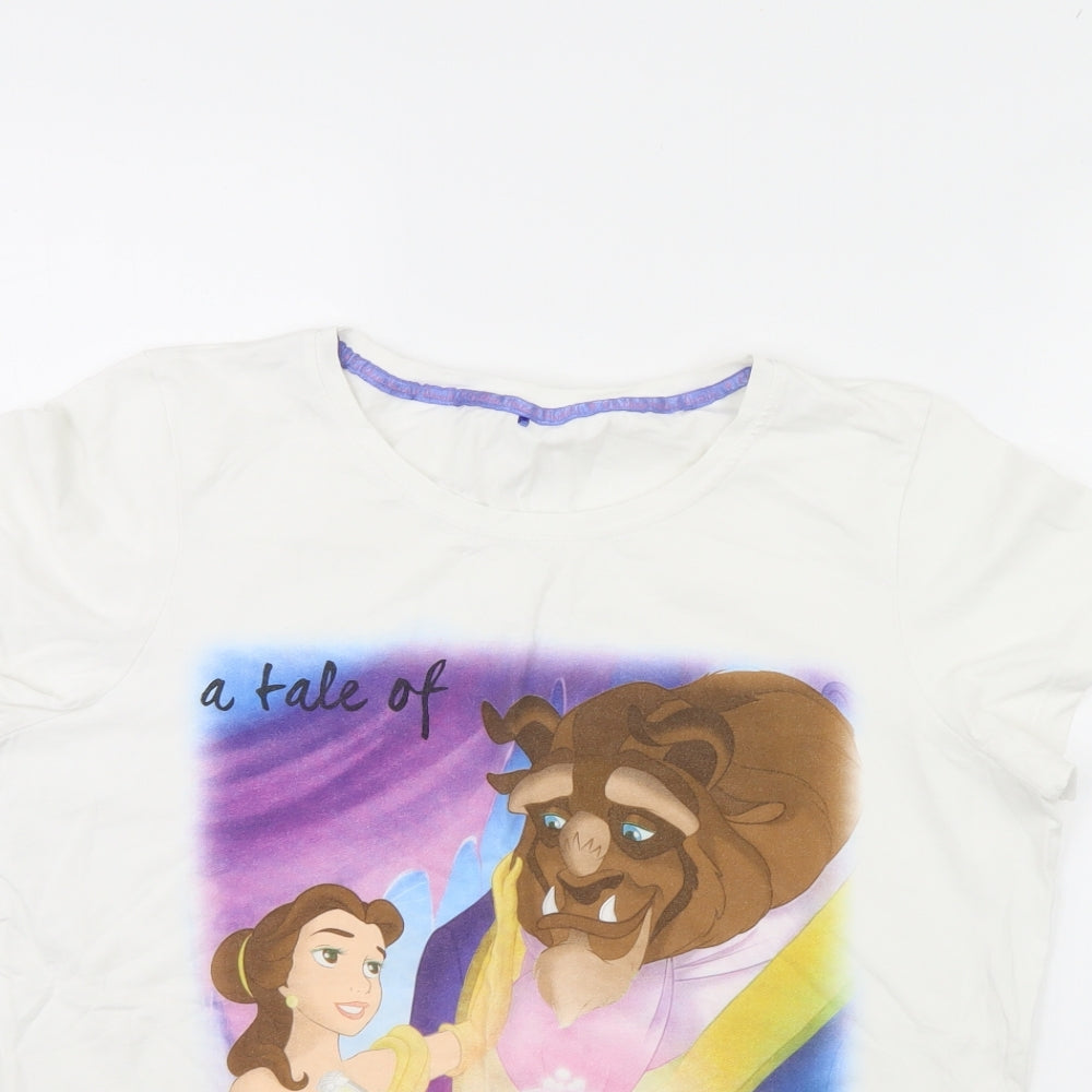 George Womens White Solid  Cami Pyjama Top Size 16  - Beauty and the Beast
