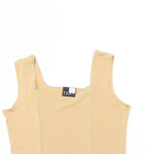 text Womens Beige   Basic Tank Size L