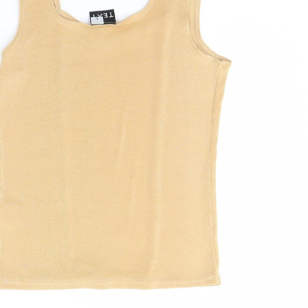 text Womens Beige   Basic Tank Size L