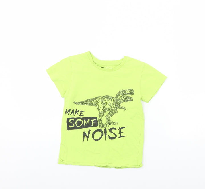 Urban Debt Boys Green   Basic T-Shirt Size 6 Years  - Dinosaur