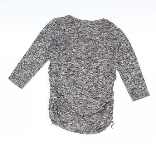 H&M Womens Grey Herringbone  Basic Blouse Size M