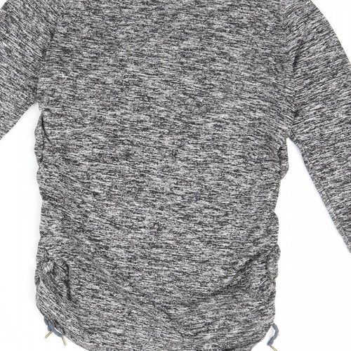 H&M Womens Grey Herringbone  Basic Blouse Size M