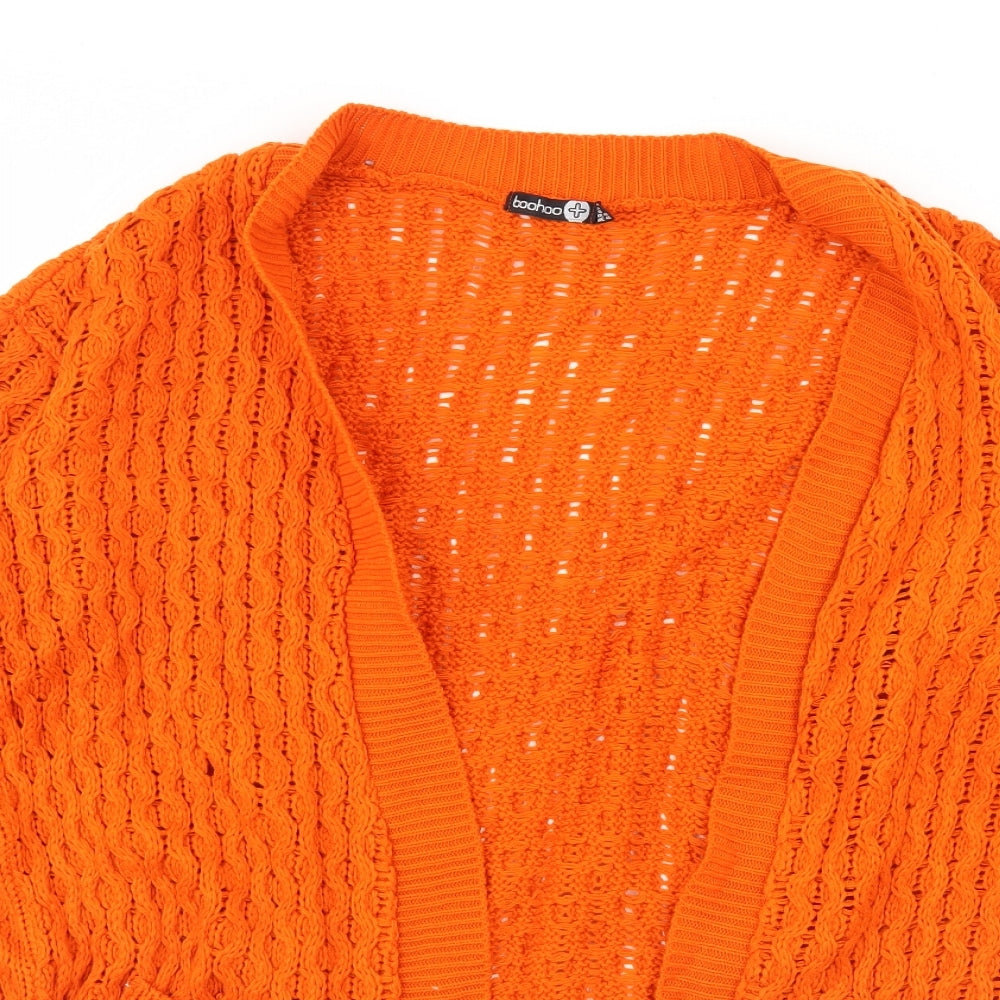 Boohoo Womens Orange   Cardigan Jumper Size 20