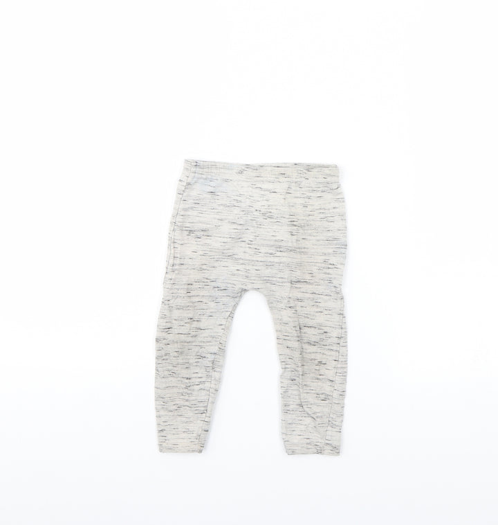 fred & flo Baby Grey Herringbone Capri Trousers Size 12 Months