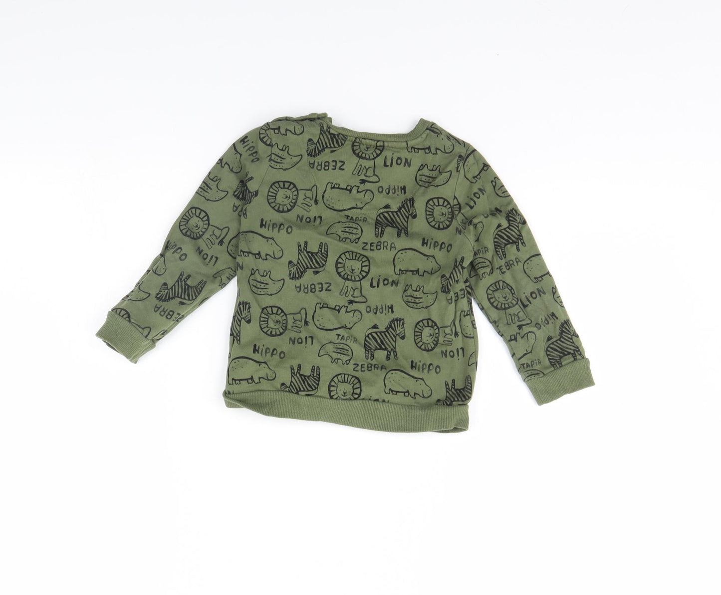 F&F Baby Green Animal Print  Pullover Jumper Size 18-24 Months