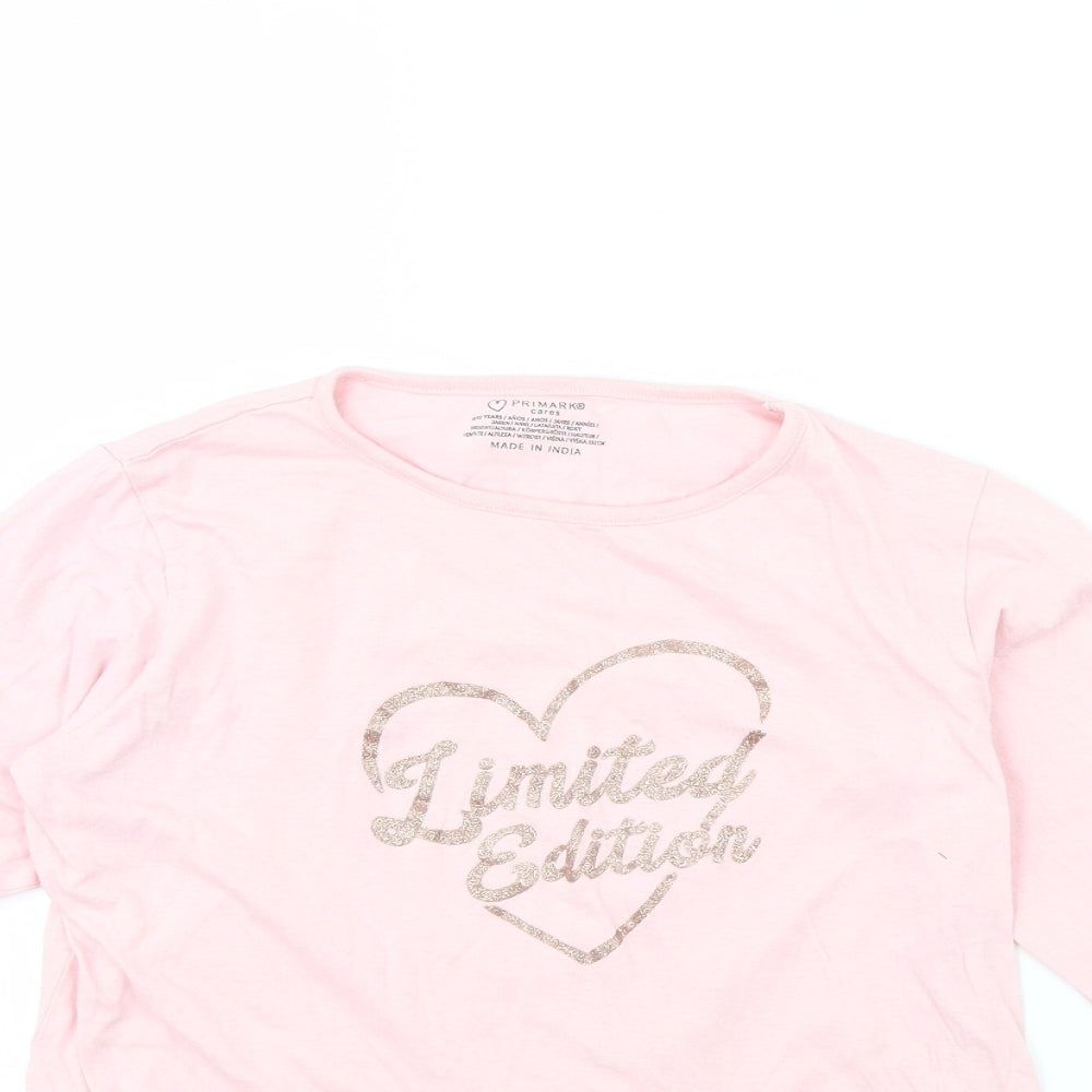 Primark Girls Pink   Basic T-Shirt Size 11 Years  - Limited edition