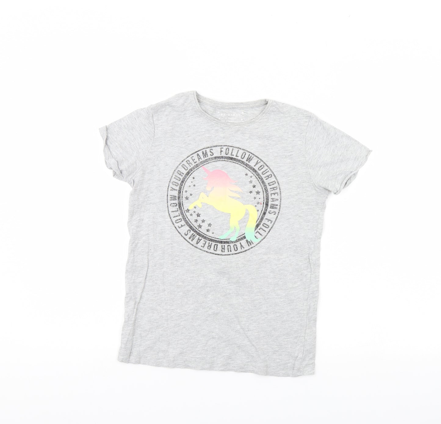 Primark Girls Grey   Basic T-Shirt Size 11 Years