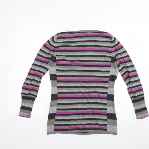 Marks and Spencer Womens Multicoloured Striped  Pullover Jumper Size 8