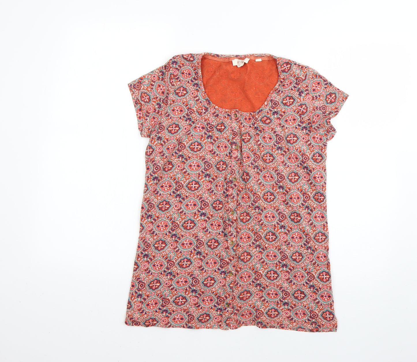 fatface Womens Multicoloured Geometric  Basic T-Shirt Size 6