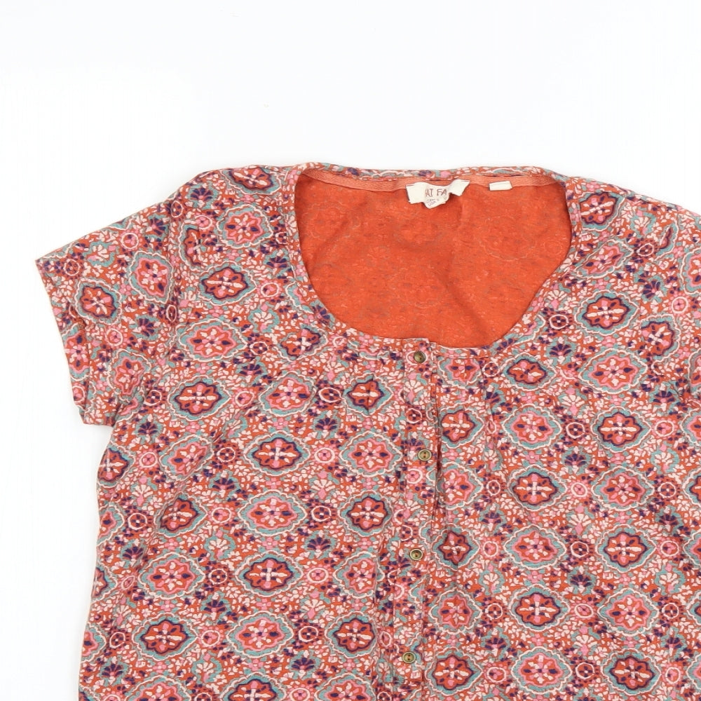 fatface Womens Multicoloured Geometric  Basic T-Shirt Size 6
