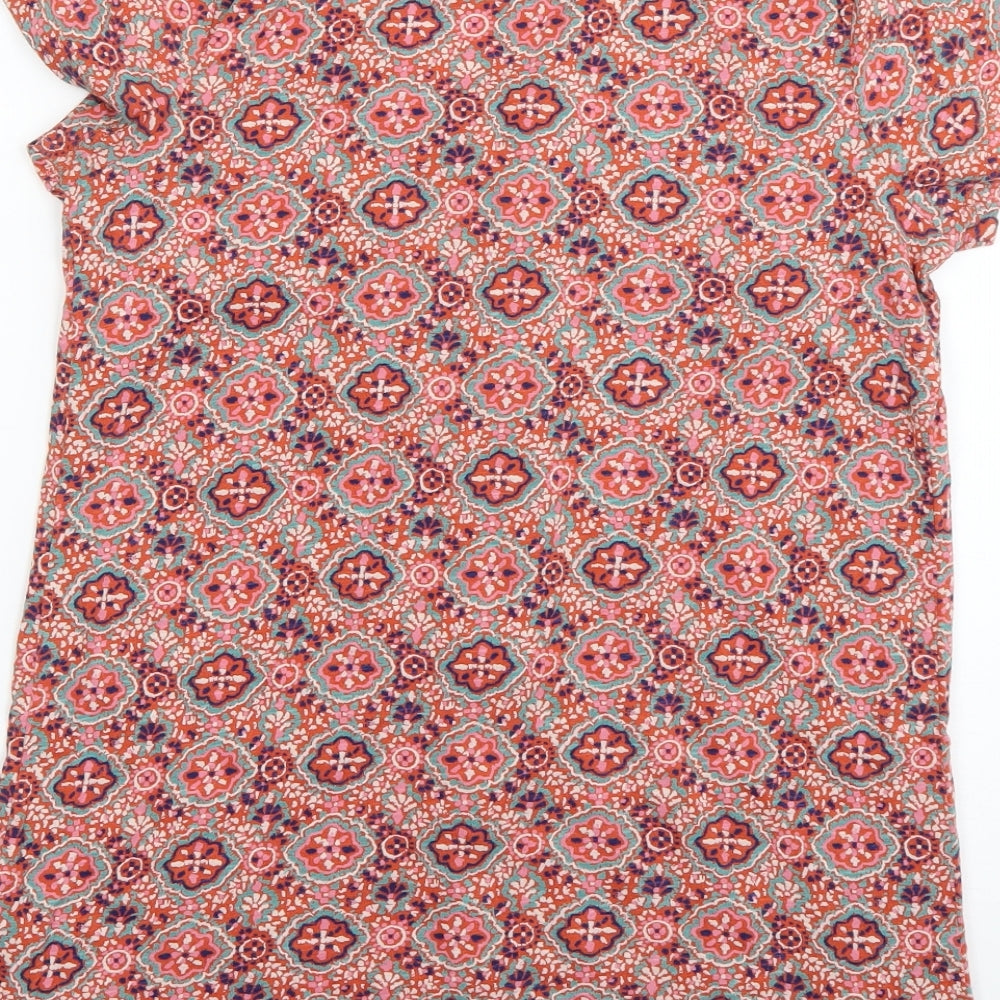 fatface Womens Multicoloured Geometric  Basic T-Shirt Size 6