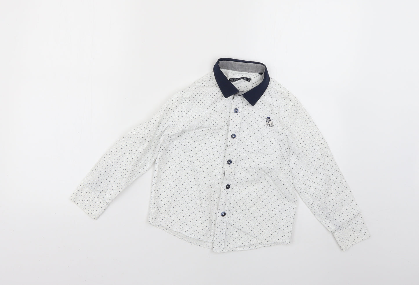 t5he spit5alfields shirt5 co Boys White Polka Dot  Basic Button-Up Size 5-6 Years