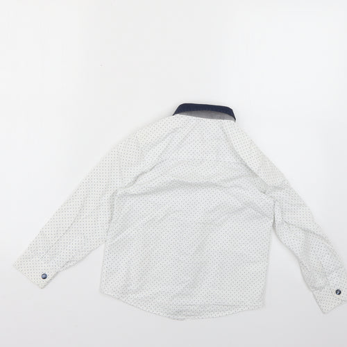 t5he spit5alfields shirt5 co Boys White Polka Dot  Basic Button-Up Size 5-6 Years