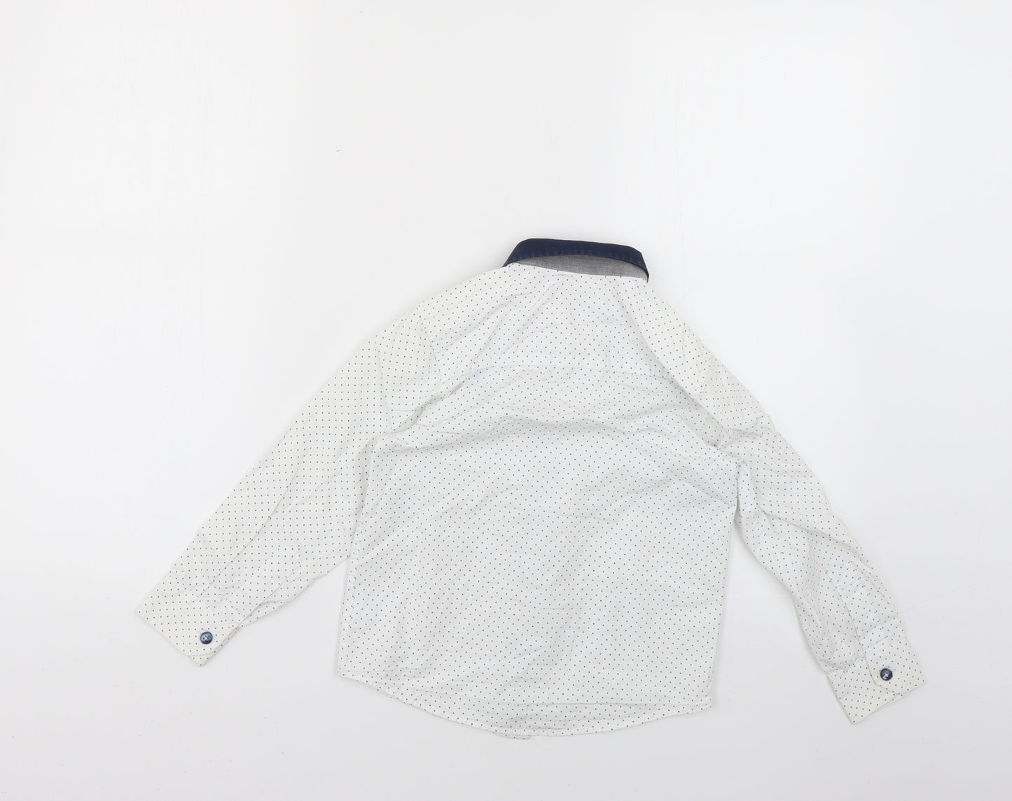 t5he spit5alfields shirt5 co Boys White Polka Dot  Basic Button-Up Size 5-6 Years