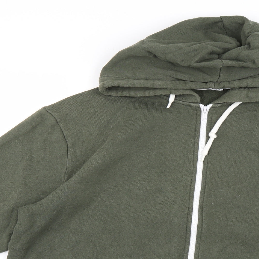 Topman Mens Green   Full Zip Hoodie Size L