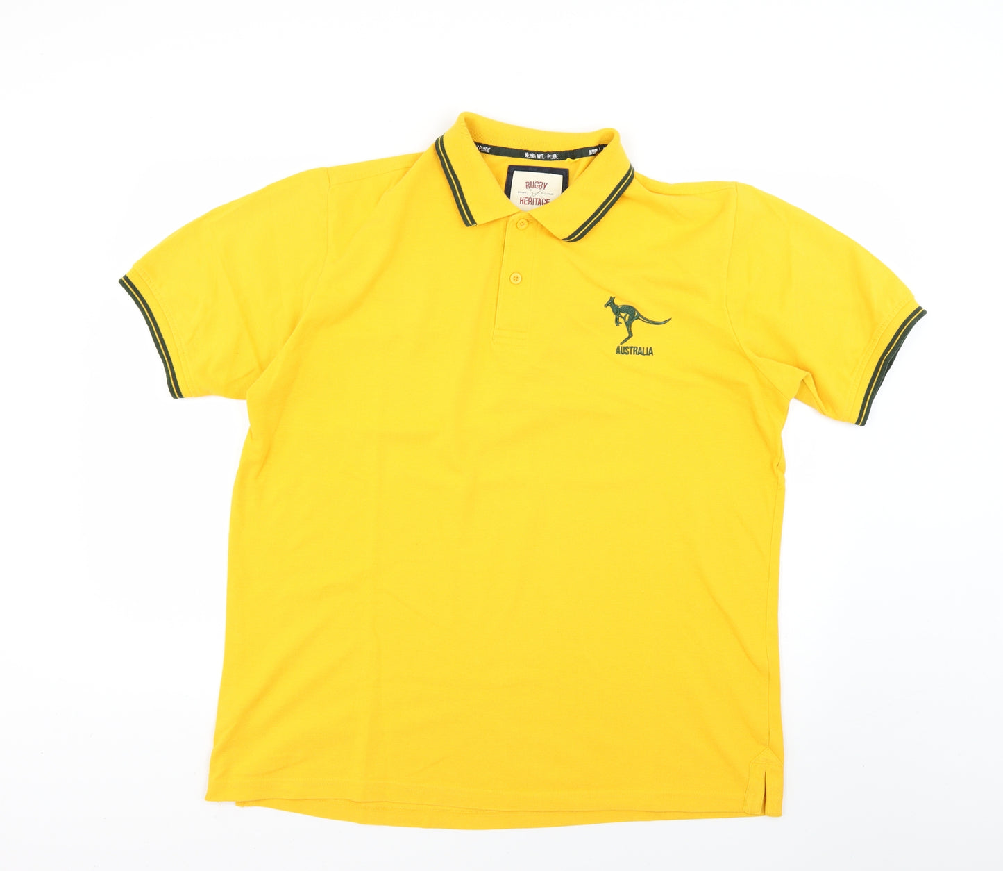 rugby heritage Mens Yellow    Polo Size XL