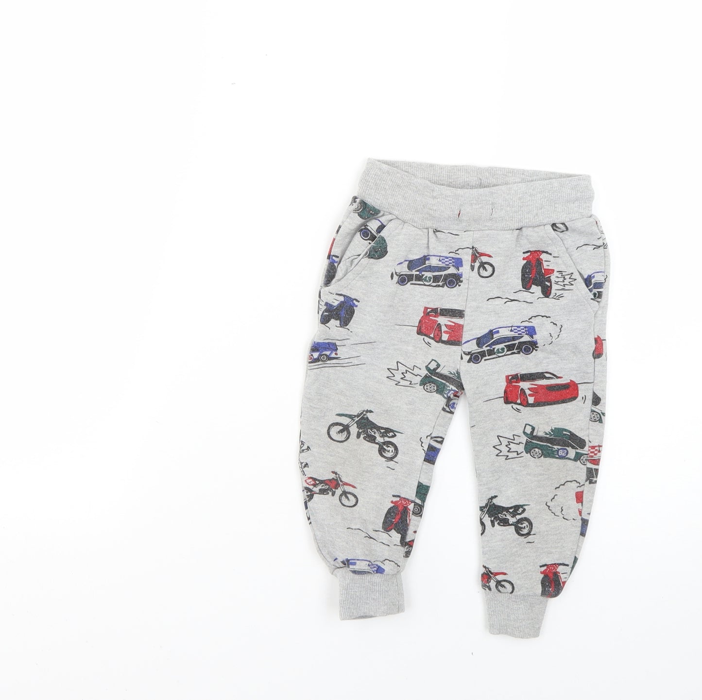 F&F Baby Grey Geometric  Jogger Trousers Size 12-18 Months