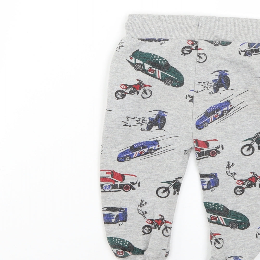 F&F Baby Grey Geometric  Jogger Trousers Size 12-18 Months