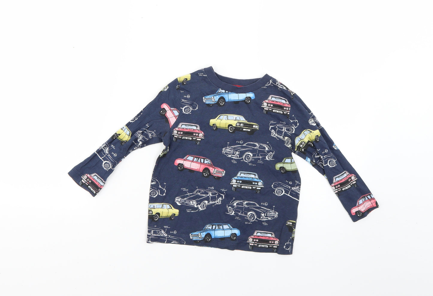 F&F Boys Blue Geometric  Basic T-Shirt Size 2-3 Years
