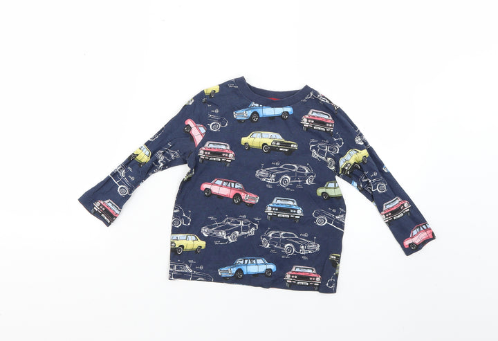 F&F Boys Blue Geometric  Basic T-Shirt Size 2-3 Years
