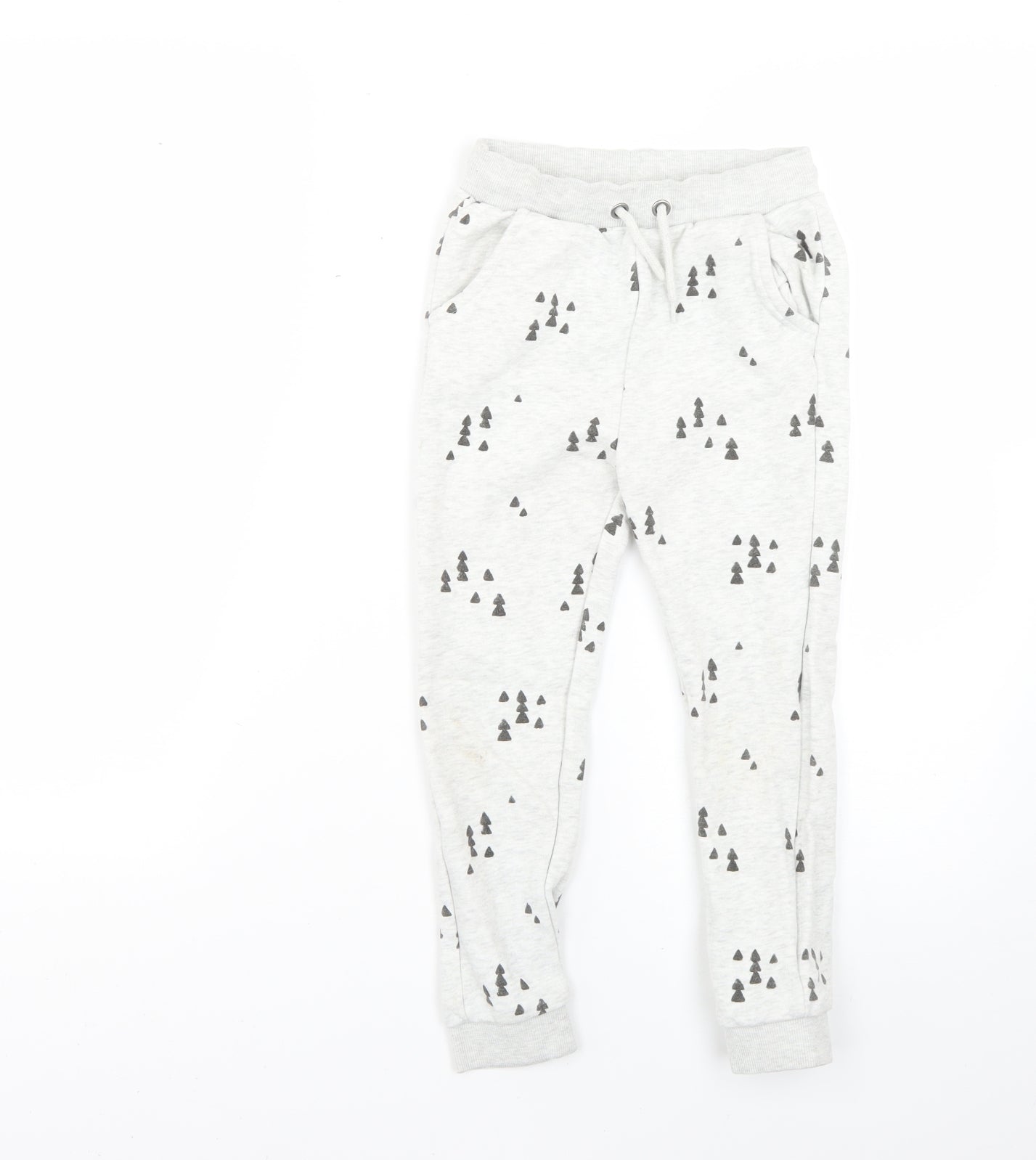 TU Boys Grey Geometric  Jogger Trousers Size 6-7 Years