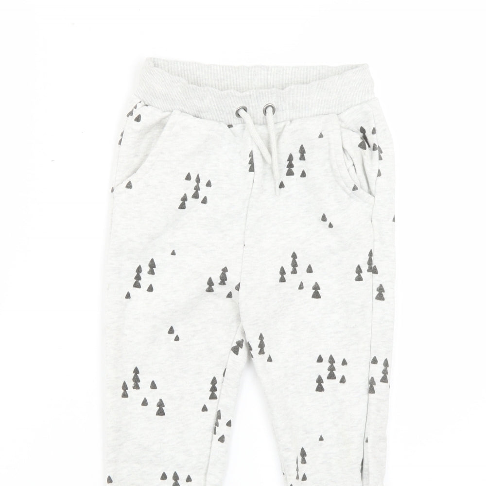 TU Boys Grey Geometric  Jogger Trousers Size 6-7 Years