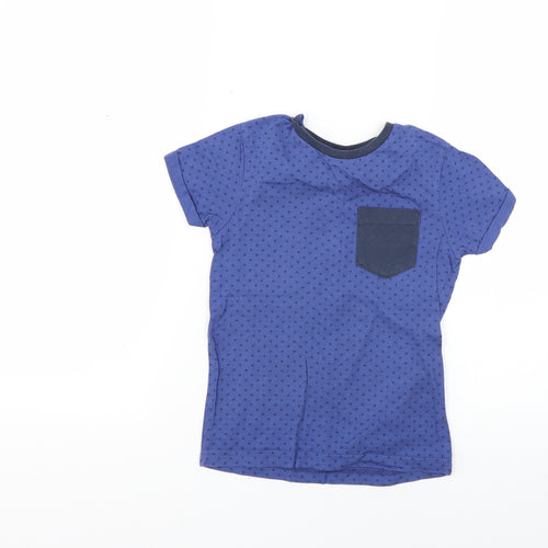 George Boys Blue Polka Dot  Basic T-Shirt Size 5-6 Years