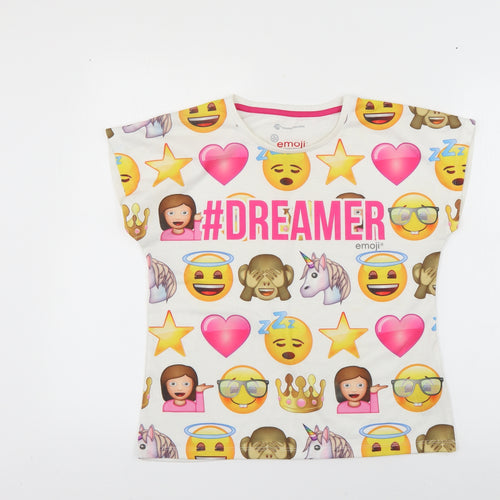 character.com Girls Multicoloured Geometric  Basic T-Shirt Size 11-12 Years