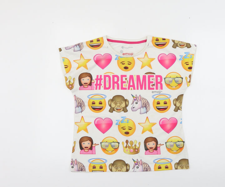 character.com Girls Multicoloured Geometric Basic T-Shirt Size 11-12 Years