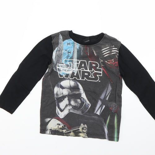 George Boys Black   Basic T-Shirt Size 4-5 Years