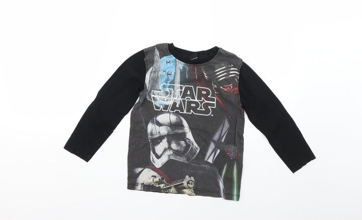 George Boys Black Basic T-Shirt Size 4-5 Years