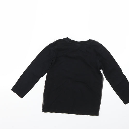 George Boys Black   Basic T-Shirt Size 4-5 Years