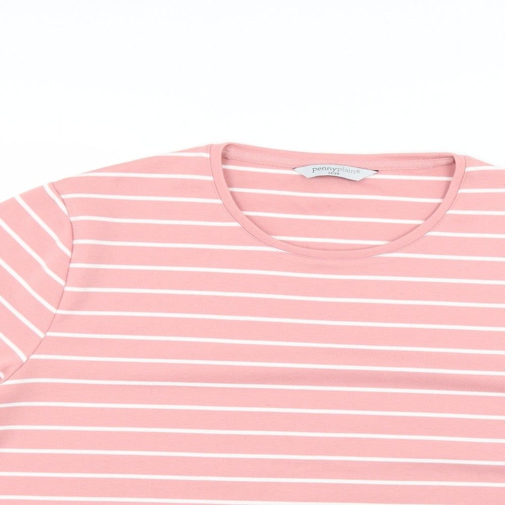 penny plain Womens Pink Striped  Pullover Jumper Size 22