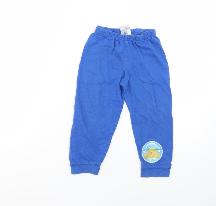 hey duggie Boys Blue Solid Pyjama Pants Size 2-3 Years