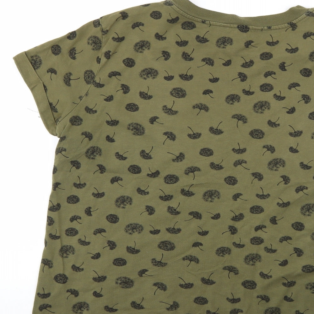 George Womens Green Geometric  Basic T-Shirt Size 16