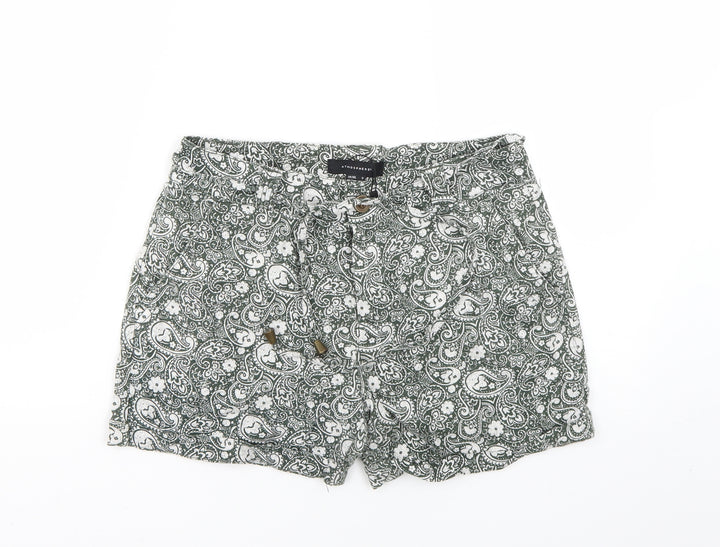 Atmosphere Womens Green Floral Chino Shorts Size 8