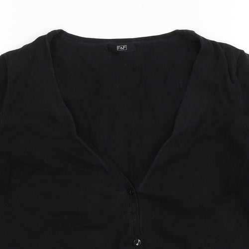 F&F Womens Black  Knit Cardigan Jumper Size 14