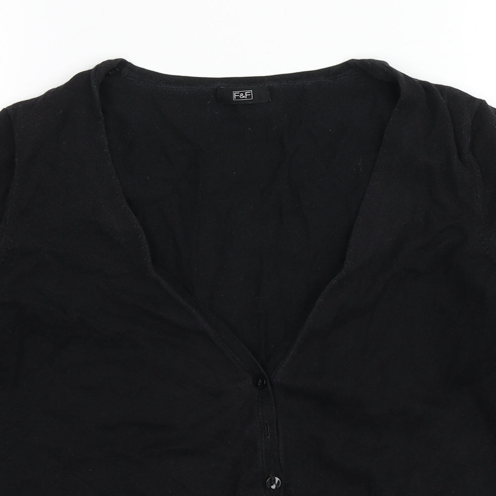 F&F Womens Black  Knit Cardigan Jumper Size 14